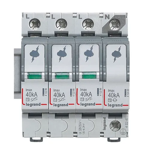 Legrand 412247 Überspannungsableiter Typ 2 - Schützt Ihre Elektrogeräte vor Überspannungen, 3+1 Schaltung für zuverlässigen Schutz bei 230/400 VAC, ideal für Wohn- und Gewerbeinstallationen.