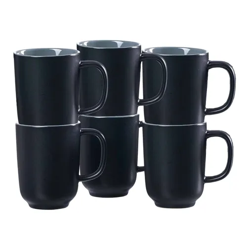 Becher 285ml 6er Set Jasper schwarz - Ritzenhoff & Breker - Thermobehälter aus hochwertiger Keramik, spülmaschinenfest und ideal für stilvolles Kaffeegenuss im Alltag.