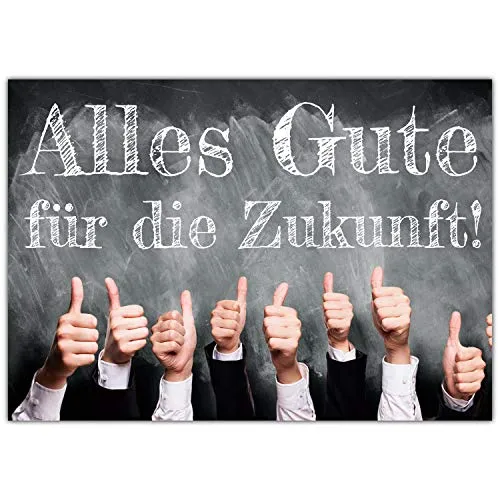A4 XXL Abschiedskarte DAUMEN HOCH mit Umschlag - Klappkarte für Kollegen zur Rente Pension Jobwechsel Mutterschutz Ruhestand Karte von BREITENWERK