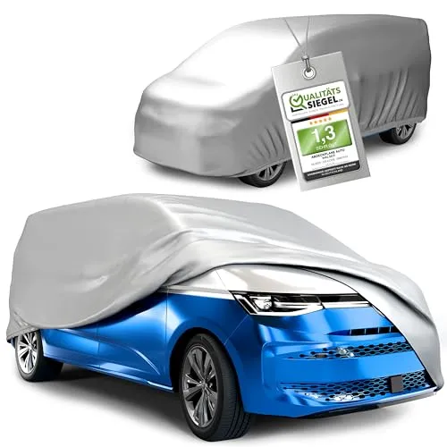 WALSER Autoplane All Weather Basic Bus M - Silber - Schutzplane für Autos, ideal für alle Wetterbedingungen. Hergestellt aus widerstandsfähigem PEVA, sorgt sie für eine optimale Abdeckung und schützt Ihr Fahrzeug zuverlässig.