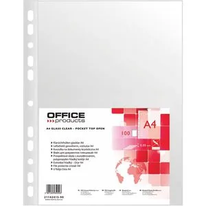 Office-Products Prospekthüllen 21142415-90, A4, glasklar, 0,05 mm, oben offen, 100 Stück