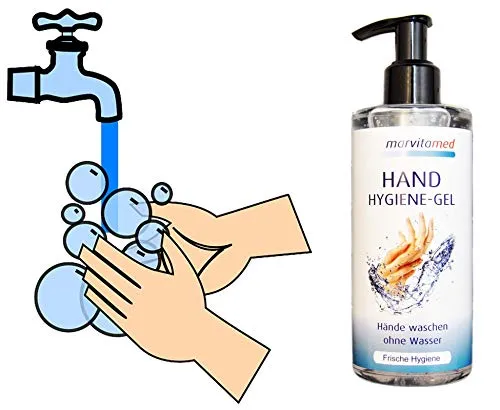 Marvita med Aloe Vera 250 ML Hygiene Gel Pump Spender waschen ohne Wasser NEU