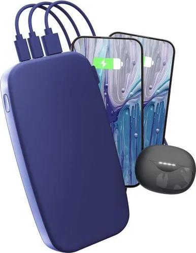 mAh Powerbank USB Typ-C 2PB27100TB (Blau) 27000 - Powerbank mit 27000 mAh, ideal für unterwegs. Schnelles Laden mit 2 x USB-C 65 W PD und 1 x USB-A 18 W.