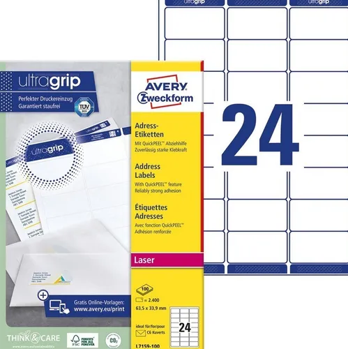 AVERY Zweckform L7159-100 QuickPEEL Adress-Etiketten von Avery Zweckform