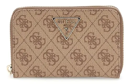 GUESS Laurel II SLG Medium Zip Around Wallet Latte Logo von GUESS