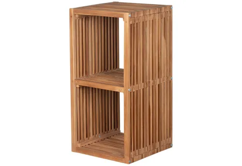 Produktbild Teakholz Outdoor-Regal mit 2 Fächern – Braun, stabil und funktional
