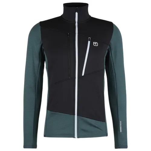 Ortovox Fleece Grid Jacket Men Dark Arctic Grey (S) - Technische Fleece-Jacke für Herren, ideal für Alpintouren. Bietet angenehme Wärme, gute Belüftung und ist klimaneutral. Perfekt für Abenteuer im Freien!