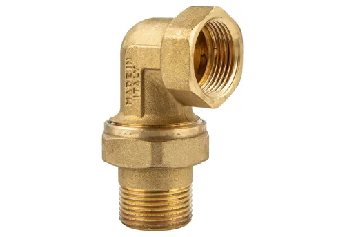 tecuro Gewindefitting Winkel-Verschraubung IG x AG 1/2 bis 2 Zoll, flachdichtend - Messing, 3/4 Zoll