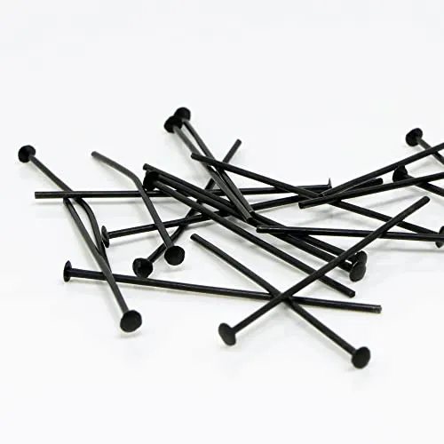 Kopfstifte 20 St. Nietstifte Schwarz 30mm Stifte Prismenstifte zum Schmuck selber Basteln