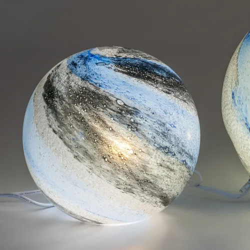 Kugellampe MARMOR blau schwarz D. 24cm aus Farbglas Formano von formano
