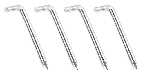 Design61 10x Gerade Stifthaken Konsolhaken Stahlhaken Hakennägel 50 x 4 mm Wandhaken für Wand & Decke Haken zur Befestigung von Bilder Gemälden oder Uhren