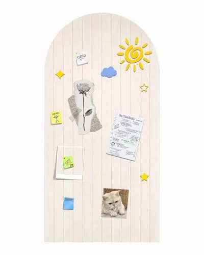 Faltbare kork pinnwand 120x60cm, 0.9cm dicke Filzfliesen, Pinnwand Kinderzimmer mit Klebstoff Klettverschluss, Dekorationsbrett für Bilder Notizen,Ränder Wandpaneele für Wohnzimmer im Büro - Beige