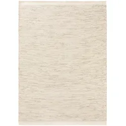benuta Pure Wollteppich Creme 70x140 cm - Pflegeleichter Rechteck-Teppich in Beton Optik, ideal für jeden Wohnstil und handgefertigt als einzigartiges Naturprodukt.