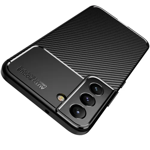 Hülle für Samsung Galaxy S22 Plus Schutzhülle Silikon Case Schwarz Carbon Optik