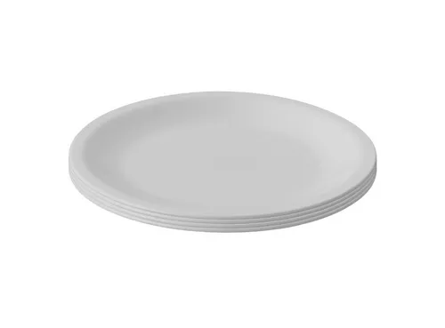 Engelland Plastikteller Wiederverwendbare Kunststoffteller, flach, BPA-frei, Ø 23,5 cm, (4 St), bruchfest, Mehrweg, mikrowellen- & spülmaschinenfest, Camping, Party