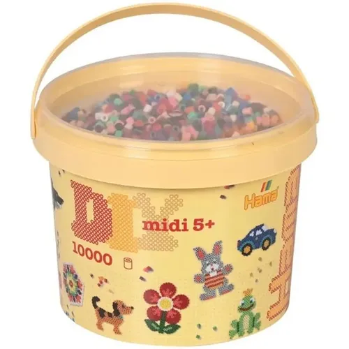 Hama Bügelperlen Eimer 10000 Stück Vollton-Mix 22 Farben
