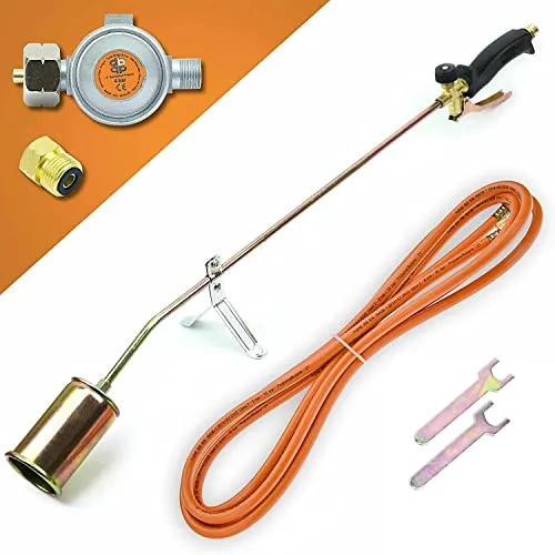 Gasbrenner Brenner Dachbrenner Mitteldruckregler Abflammgerät Gaslötgerät Druckregler Regler (Gasbrenner 58KW + Mitteldruckregler 4bar)