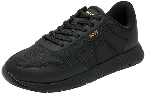 BOSS Titanium_Runn_nypuN Herren-Sneaker - Hochwertige Sneakers mit edlen Veloursleder-Details und mehreren Brandings, ideal für stilbewusste Herren.