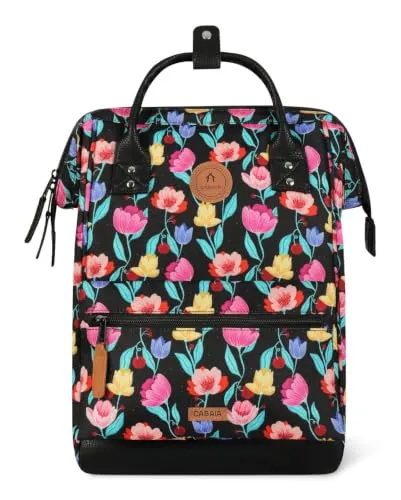 Cabaia Backpack Adventurer Medium Genoa black graphic flower