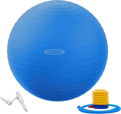 BalanceFrom Gymnastikball / Gymnastikball platzfest rutschfest Blau 48-55 cm