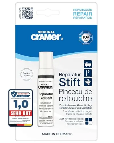 Cramer Reparatur Lackstift edelweiß matt – Hochwertiger Sanitärlack für schnelle Ausbesserungen