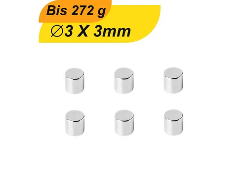 MaajeeKuto Magnet Neodym Magnet 3mm x 3mm Supermagnete hohe Haftkraft Scheibenmagnet (20-St)