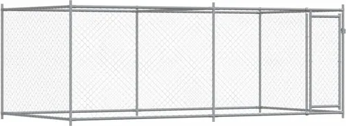 vidaXL Hundezwinger Grau 4x2x1,5 m aus verzinktem Stahl