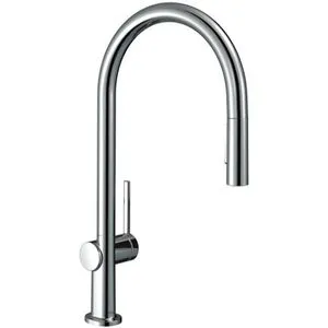 hansgrohe Talis Küchenarmatur 72800000 mit Ausziehbrause - Armaturen mit einstellbarem Schwenkbereich in 4 Stufen und praktischer Ausziehbrause für flexible Nutzung in der Küche.