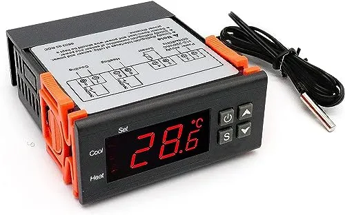 RUIZHI Digitaler Temperaturregler DC 12V 10A Digital Thermostat mit Temperaturfühler Sensor Sonde für Aquarium
