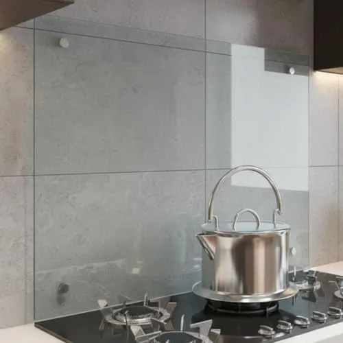 Mucola Küchenrückwand Spritzschutz Klarglas in weiß von Mucola