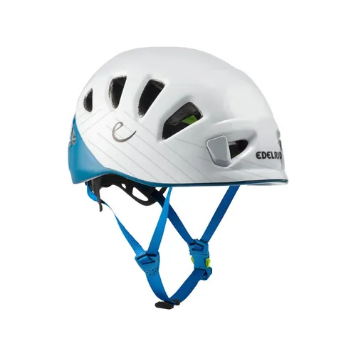 Edelrid Shield II petrol-snow (145) 52-62 - Sicher Klettern mit Komfort - Kletterhelme: Der Edelrid Shield II bietet maximale Sicherheit mit leichtem In-Mold Design und optimaler Anpassung durch das Wing Fit-System. Ideal für Klettern und Bouldern, mit exzellenter Belüftung und Stirnlampenclips.