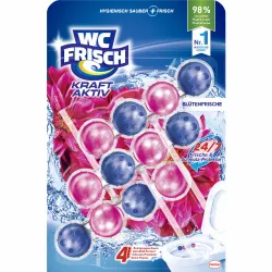 Henkel AG & Co. KGaA WC Frisch Kraft-Aktiv WC-Duftspüler, Blütenfrische, Toilettenspüler schützt vor Kalkablagerungen und gibt Extra-Frische ab, 1 Packung = 3 Stück à 50g W3C6