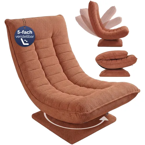 DeubaXXL Relaxsessel Aberdeen Terrakotta, 360° drehbar, 5-fach verstellbar