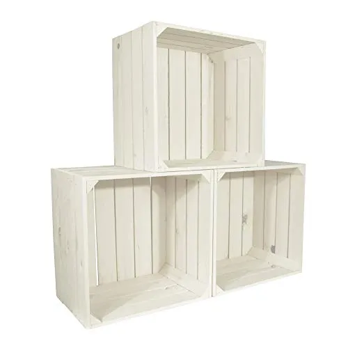 CHICCIE 3 Set Weinregal Wino aus Holz - Weiß Holzkiste in weiß von Chiccie