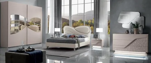 Xlmoebel Schlafzimmer-Set Luxus Schlafzimmerensemble aus hochwertigem Holz mit elegantem Design, (Schlafzimmer-Set), Hergestellt in Italy