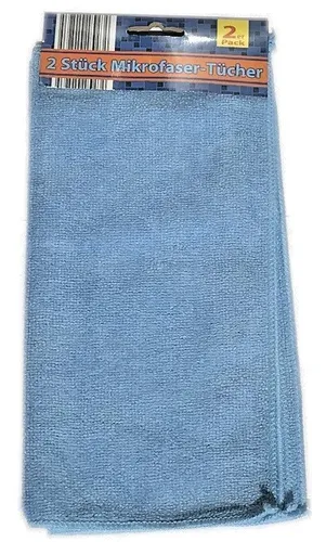 1x 2 Stück Mikrofasertuch Reinigungstuch Mikrofasertücher Putztuch BLAU 30x30cm