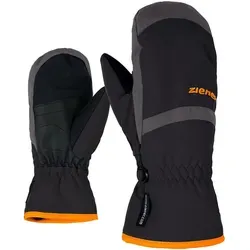 Ziener Kinder LEJANOS AS Ski-Handschuhe | Wasserdicht & Atmungsaktiv, Black/Graphite, 3.5 (XS)