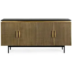 Sideboard Virat 160x40x80cm mit Messingbeschichtung in gold von Bizzotto