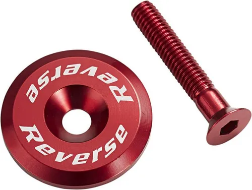 REVERSE Steuersatzkappe mit Schraube (Rot)