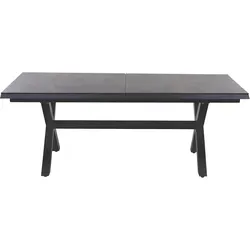 Siena Garden Sincro Ausziehtisch 200/260x100cm - Gartentisch mit flexibler Ausziehfunktion, modernem Design in Matt Anthrazit und kratzfester HPL Titan-Tischplatte – ideal für gesellige Anlässe im Freien.