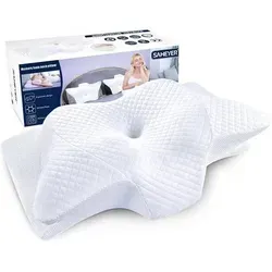Nackenkissen Memory Foam Nackenstützkissen Weiß 60 x 35,5 x 10/13 cm - Erlebe erholsamen Schlaf mit dem Nackenkissen Memory Foam in Weiß. Es passt sich optimal deiner Nackenform an und bietet zwei Höhen für individuellen Komfort. Ideal für alle Schlafpositionen, mit atmungsaktivem Bezug für ein frisches Schlafklima.