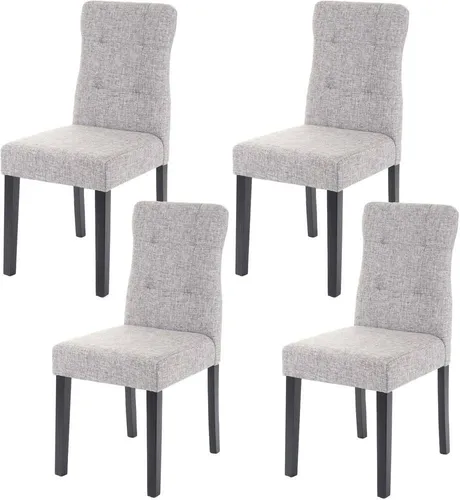 4er-Set Esszimmerstuhl HWC-E58, MVG-zertifiziert, grau - Esszimmerstühle im 4er-Set, MVG-zertifiziert und mit hoher Rückenlehne für optimalen Sitzkomfort. Ideal kombinierbar mit jedem Tisch, modern und praktisch für jeden Wohnbereich.