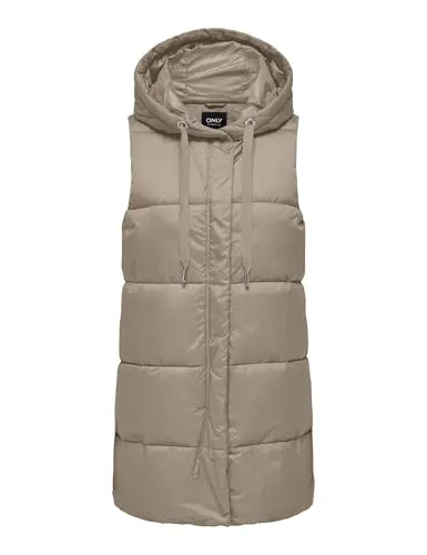 ONLY Steppweste ONLASTA – Modische lange Steppweste mit Kapuze