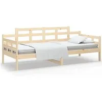 vidaXL Tagesbett Massivholz Kiefer 90x200 cm - Betten: Vielseitiges Tagesbett aus massivem Kiefernholz, ideal als Gästebett und bequeme Sitzgelegenheit für Wohnzimmer oder Schlafzimmer.
