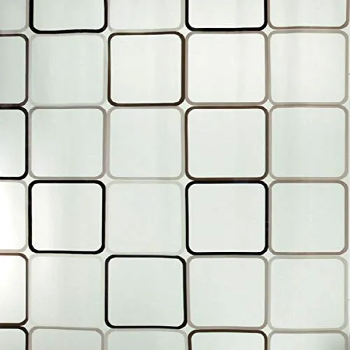 Spirella Anti-Schimmel Duschvorhang Frame Anti-Bakteriell, waschbar, wasserdicht PEVA 180x200cm durchsichtig, Schwarz