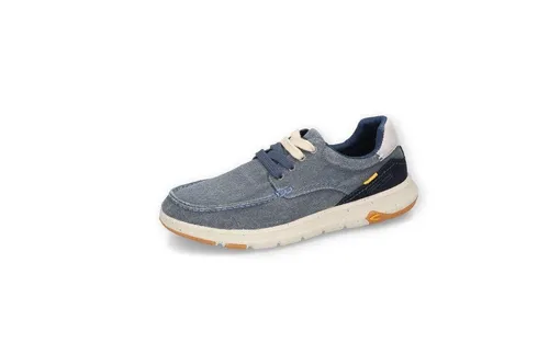 camel active Herren Sneaker aus Canvas mit Lederapplikationen Dunkelbau