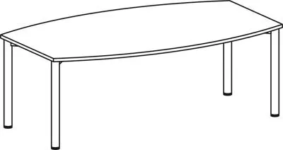 Geramöbel Konferenztisch faßförmig 2000x800/1200x720mm Weiß in weiß von Geramöbel