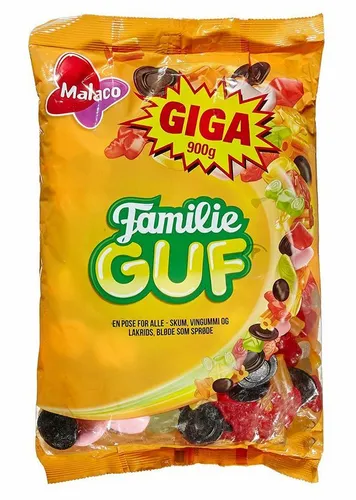 MALACO FAMILIE GUF 900g - Fruchtgummi - Lakritz - Weingummi - Dänisch - Giga -