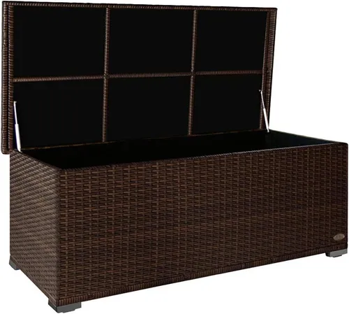 RS Trade Auflagenbox Sienna - Java Braun - Stylische Auflagenbox in Java Braun, ideal für die Aufbewahrung von Gartenauflagen und Zubehör, wetterfest und platzsparend.