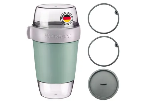 WESTMARK Lunchbox 1150 ml - Mint-Grün - Vorratsdose mit 2 Dichtungsringen und Decke, ideal für die sichere Aufbewahrung von Snacks und Mahlzeiten unterwegs.